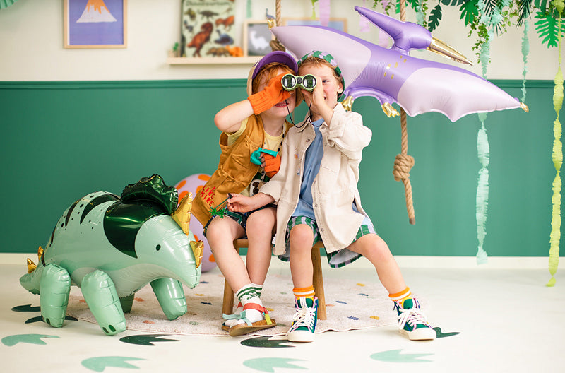 PartyDeco Folienballon Triceratops – Grün – 93 × 49 cm – Folie – 1 Stk