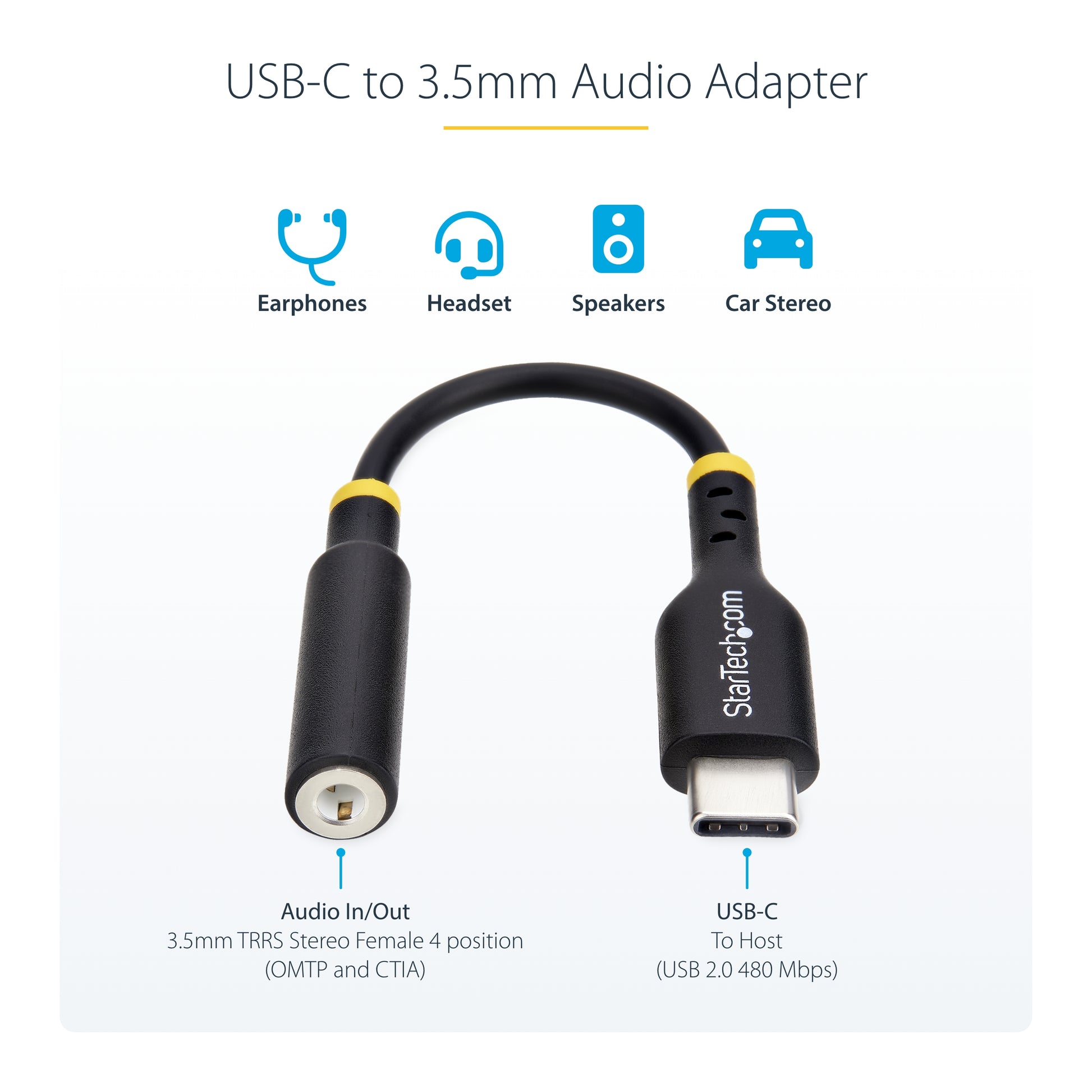 StarTech.com USB-C (Stecker) auf 3,5 mm TRRS (Buchse) Adapter