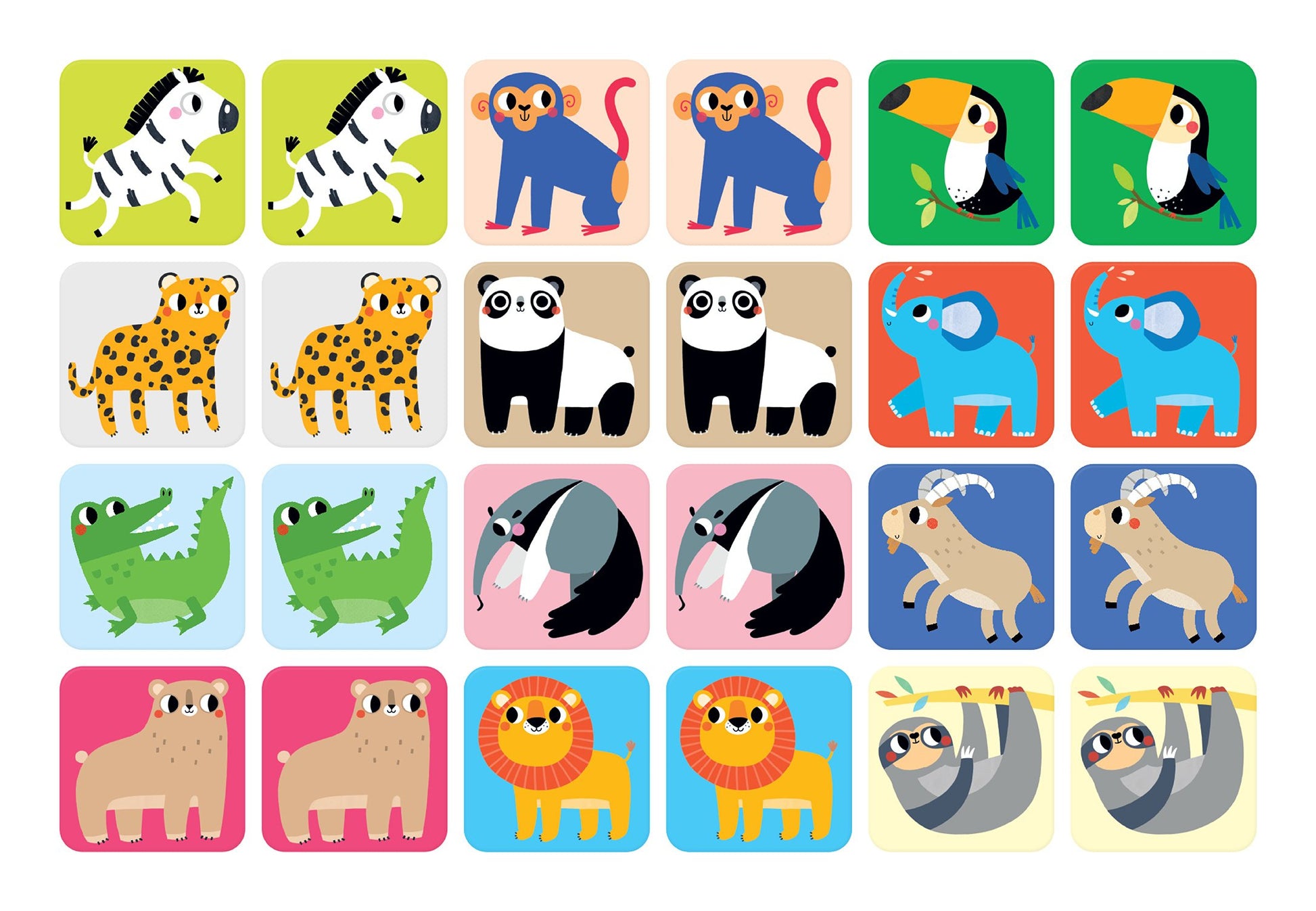 Banana Panda Suuuper Size Memory Spiel Wilde Tiere – Kartenspiel, 2–4 Spieler, ab 2 Jahren, 10 min