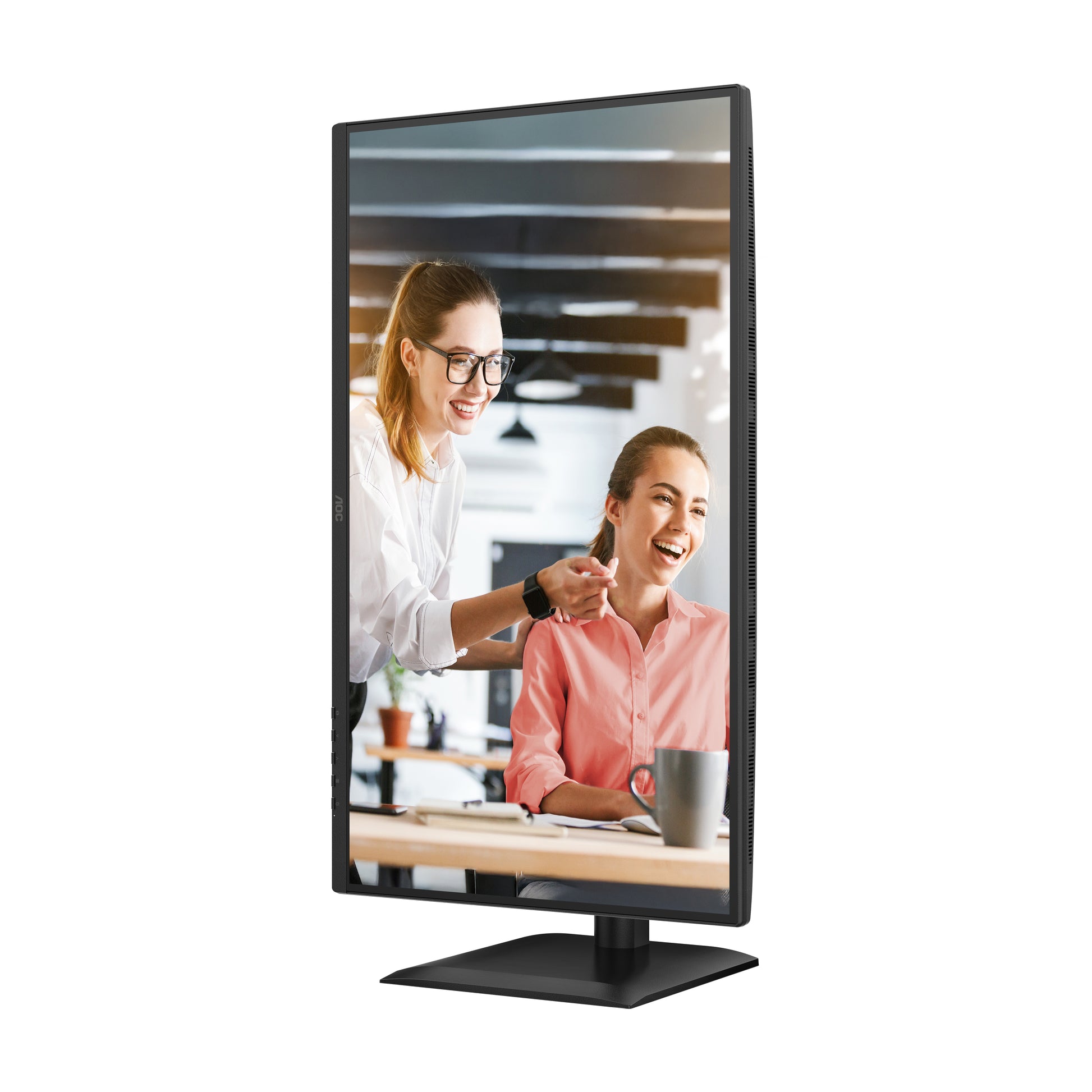 AOC Q27E4CV – Monitor, 27" 2560 × 1440 (WQHD), IPS, 120 Hz, 350 cd/m², USB-C, Lautsprecher, Schwarz