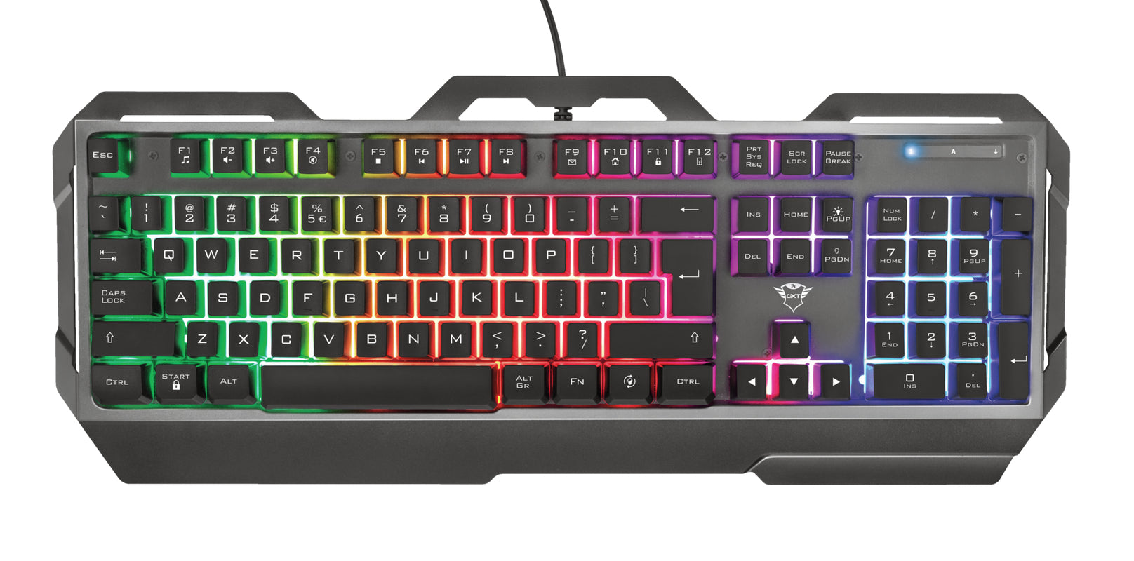 Trust GXT 856 Torac – Gaming-Tastatur – Membran – kabelgebunden – USB-A – QWERTZ (CH) – RGB – schwarz
