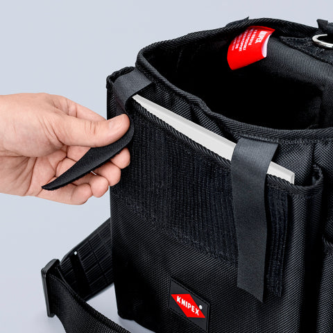 Knipex 00 50 50 T LE Werkzeugtasche 12 l – leer, mit Schultergurt, schwarz, PP, B 250 × H 150 × T 300 mm