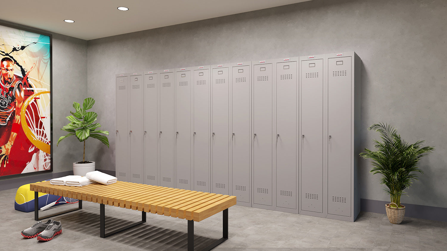 Phoenix Safe Co. PL1130 – Persönliches Schliessfach, 1 Fach, abschliessbar, 300 × 500 × 1830 mm, grau, Stahl