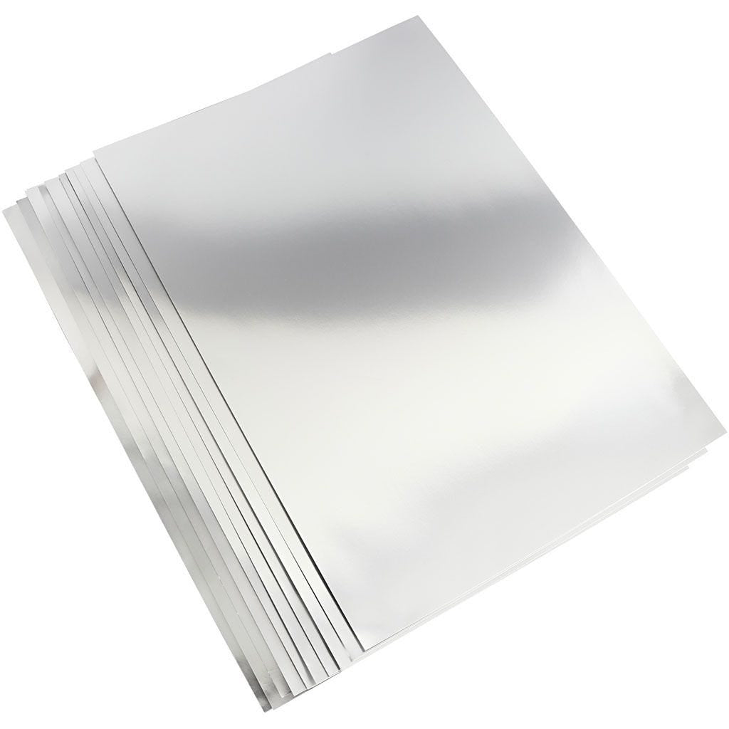 Creativ Company Folienkarton – A2, silber, 280 g/m² – 10 Blatt