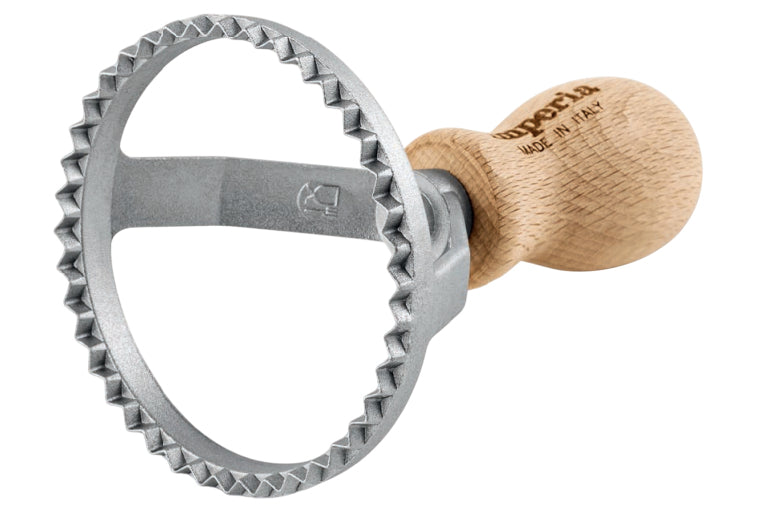 Imperia Ravioli-Ausstecher rund Ø 8 cm, Aluminium/Holz, Silber