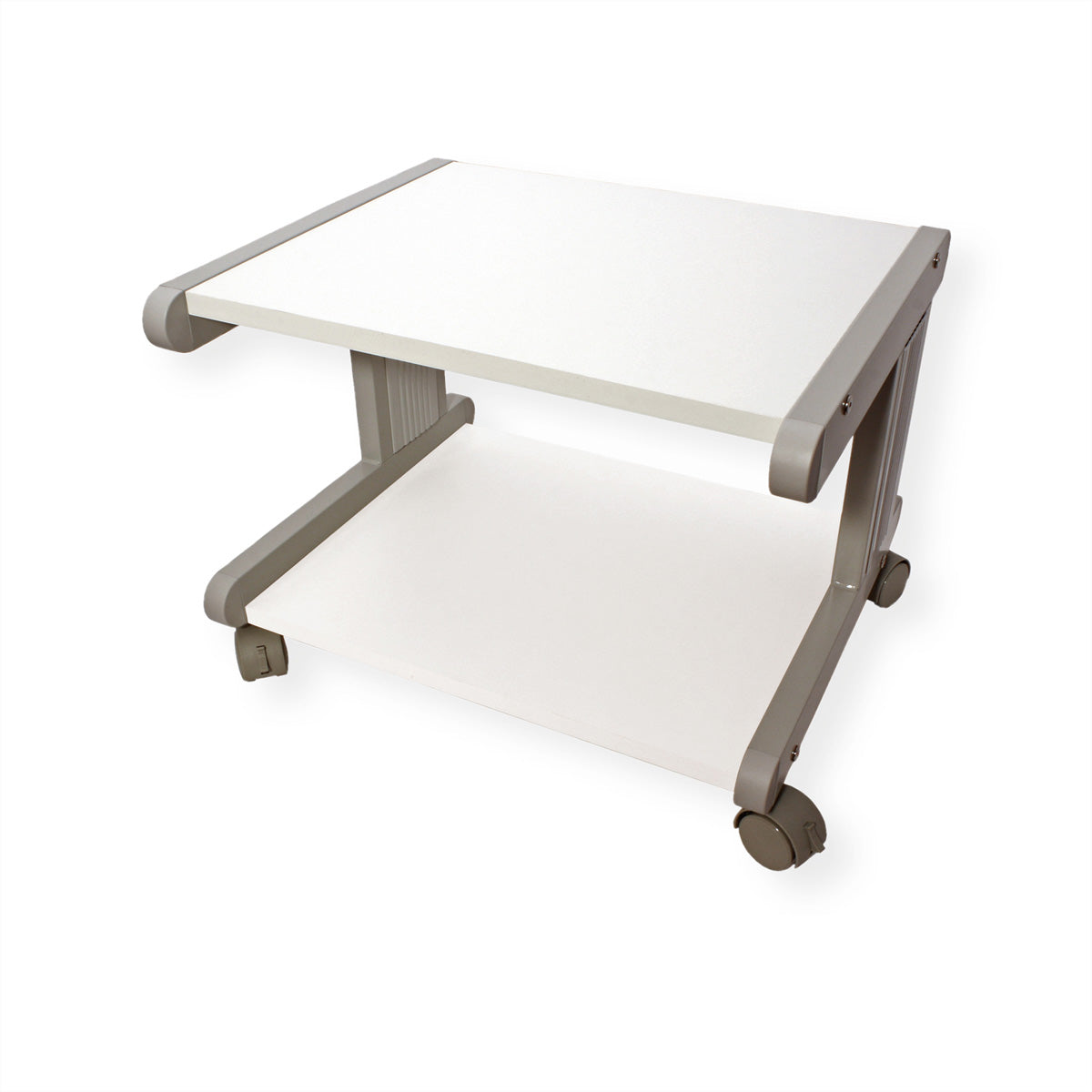 ROLINE Laptop-/Gerätewagen, 46 × 39 cm, 30 kg, lichtgrau/weiss, Metallgestell, 4 Rollen (2 feststellbar)