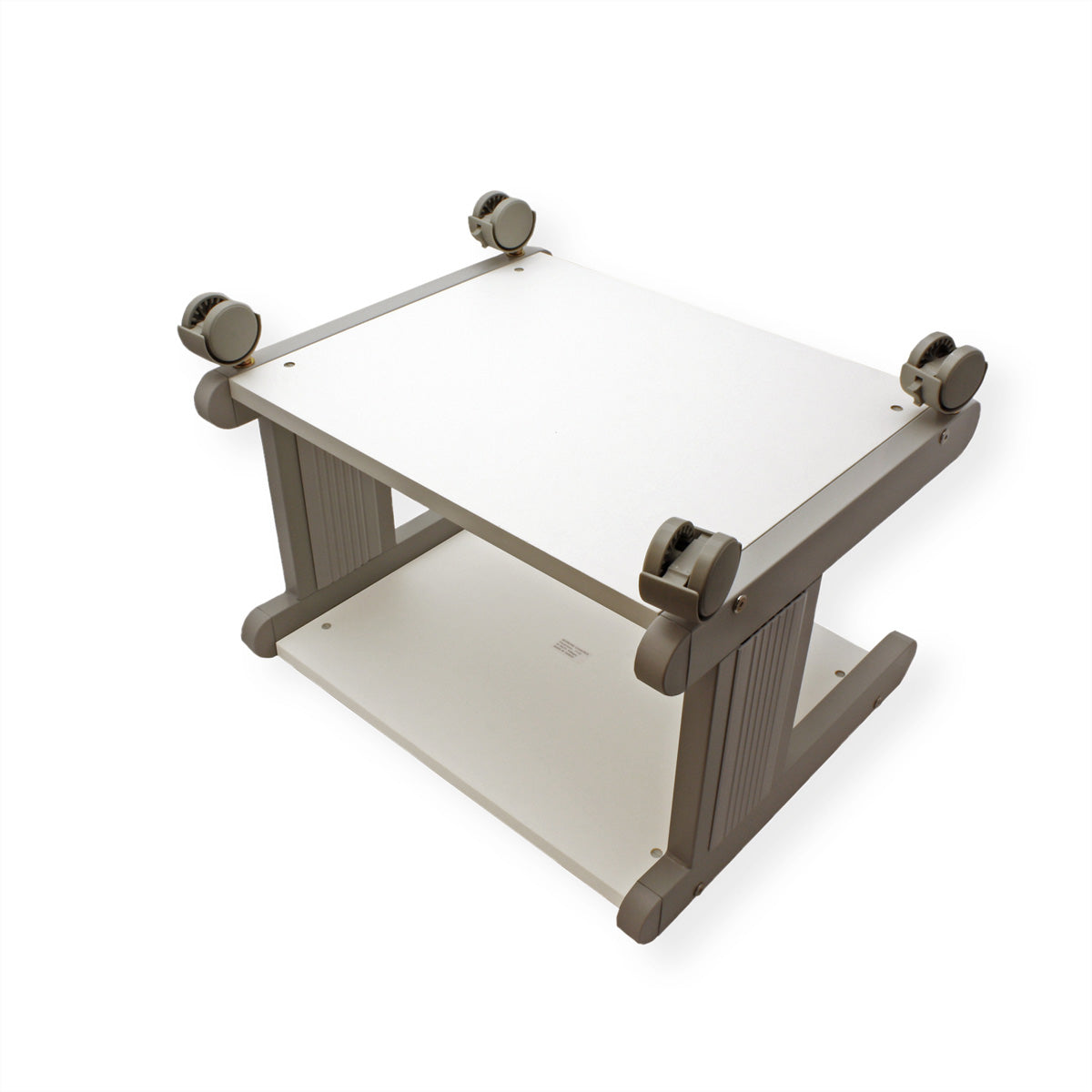 ROLINE Laptop-/Gerätewagen, 46 × 39 cm, 30 kg, lichtgrau/weiss, Metallgestell, 4 Rollen (2 feststellbar)