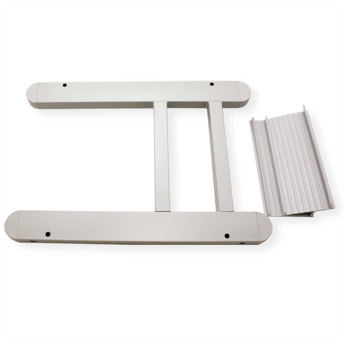 ROLINE Laptop-/Gerätewagen, 46 × 39 cm, 30 kg, lichtgrau/weiss, Metallgestell, 4 Rollen (2 feststellbar)