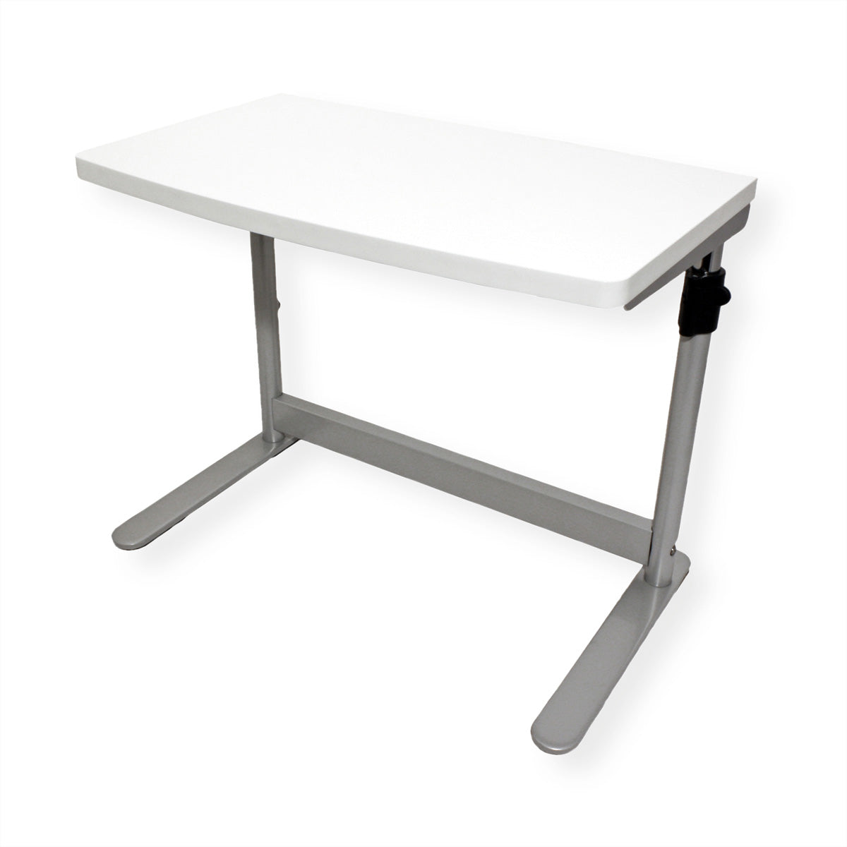 ROLINE Höhenverstellbarer Tisch, 50 × 30 cm, manuell, 39–49 cm, 10 kg, lichtgrau/weiss, Metallgestell