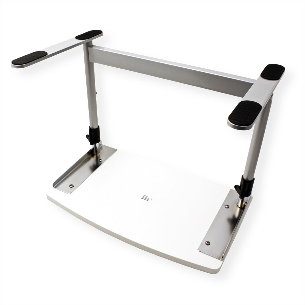 ROLINE Höhenverstellbarer Tisch, 50 × 30 cm, manuell, 39–49 cm, 10 kg, lichtgrau/weiss, Metallgestell