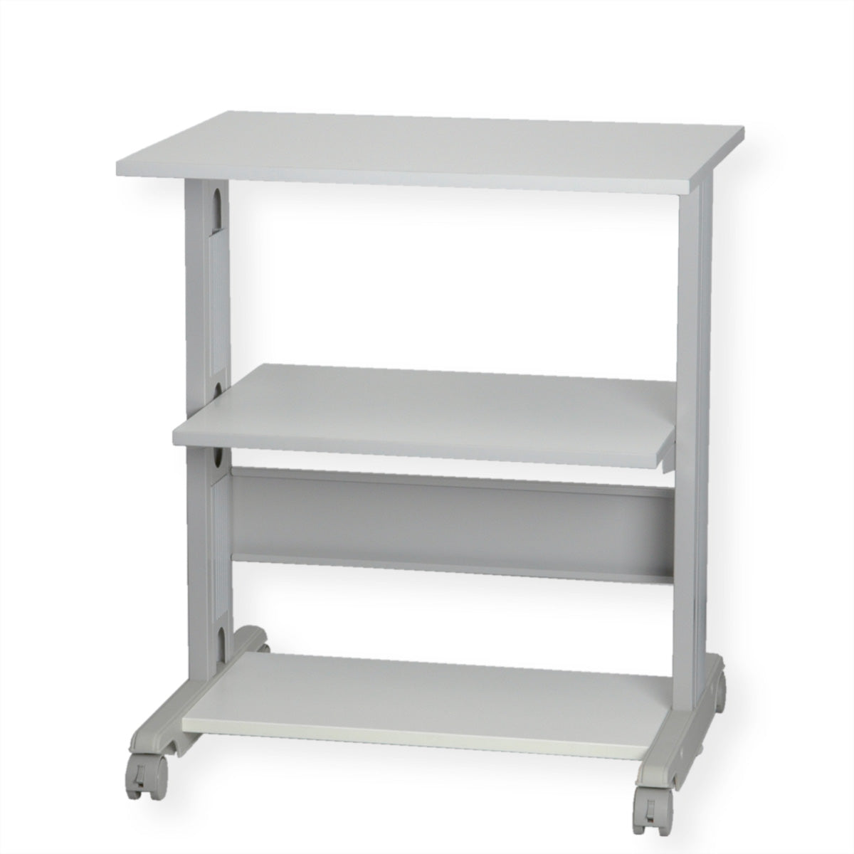 ROLINE Laptop-/Gerätewagen, 68 × 50 cm, 30 kg, lichtgrau/weiss, 4 Rollen (2 feststellbar)