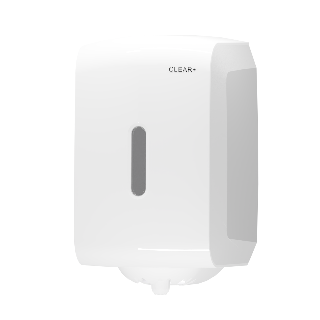 Clear+ Handtuchrollenspender – für kernlose Papierrollen, Kunststoff, Wandmontage