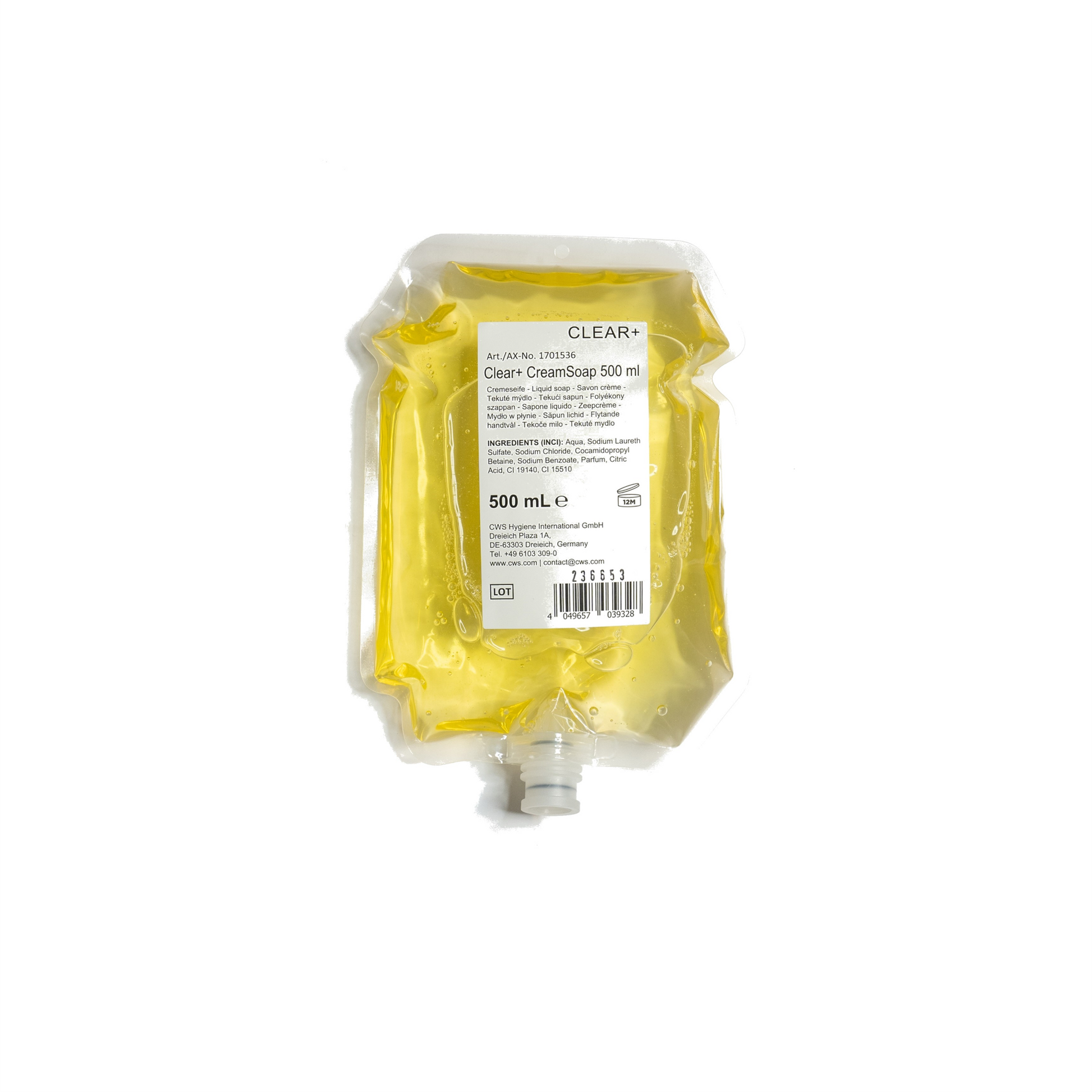 Clear+ Handseife Flüssig – Zitrusduft – Nachfüllbeutel – für Creme-Seifenspender – 6 × 500 ml