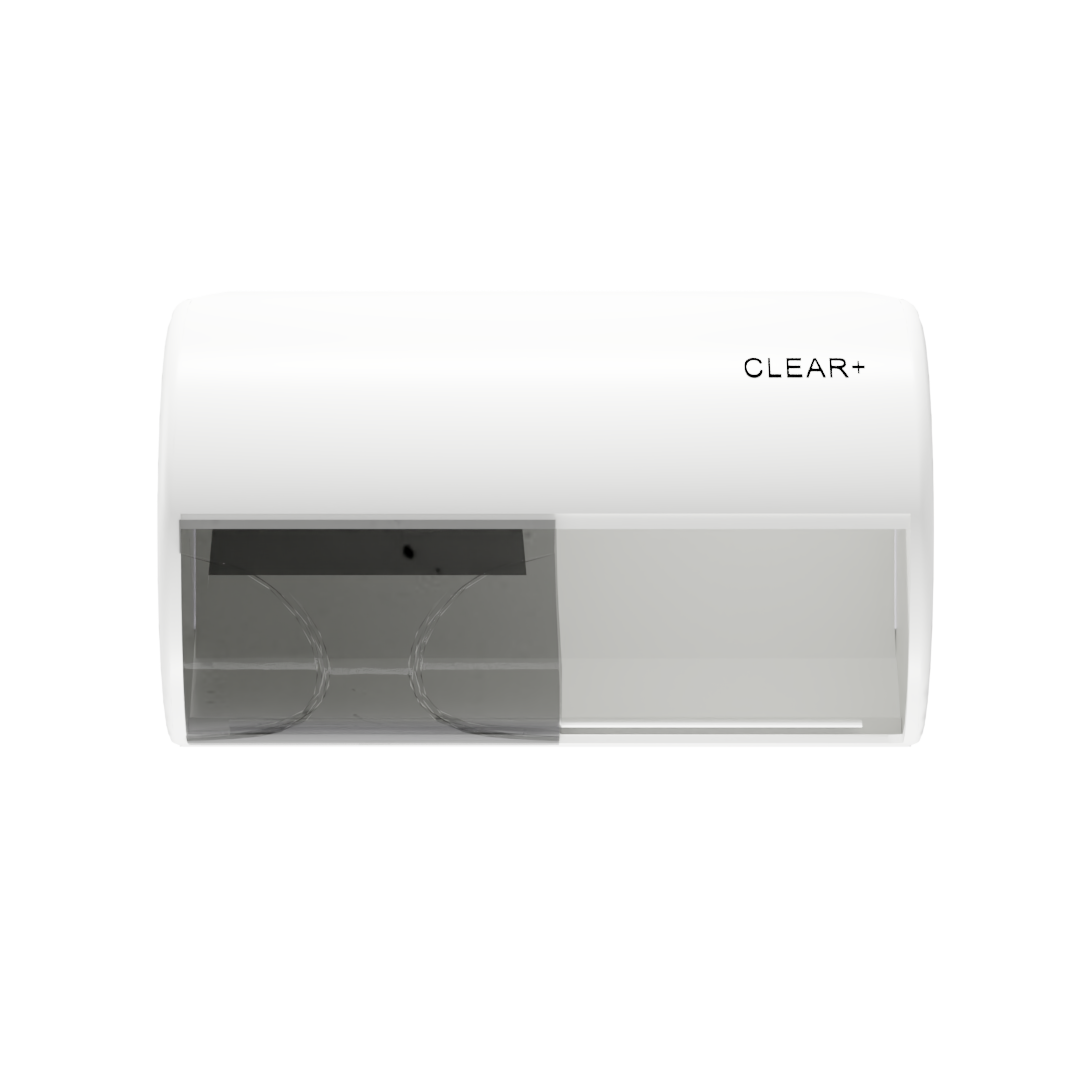 Clear+ Toilettenpapierspender – Polypropylen, ABS, für 2 Rollen, abschliessbar, wandmontiert