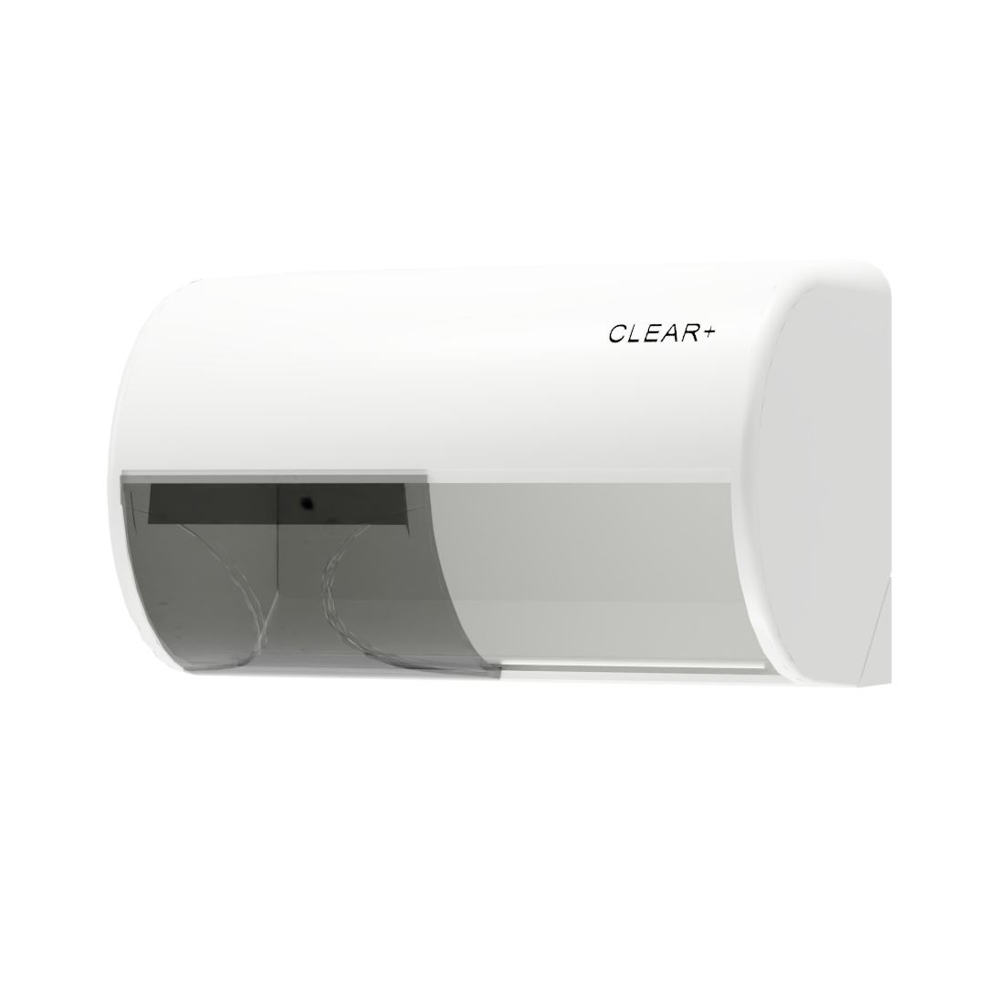 Clear+ Toilettenpapierspender – Polypropylen, ABS, für 2 Rollen, abschliessbar, wandmontiert