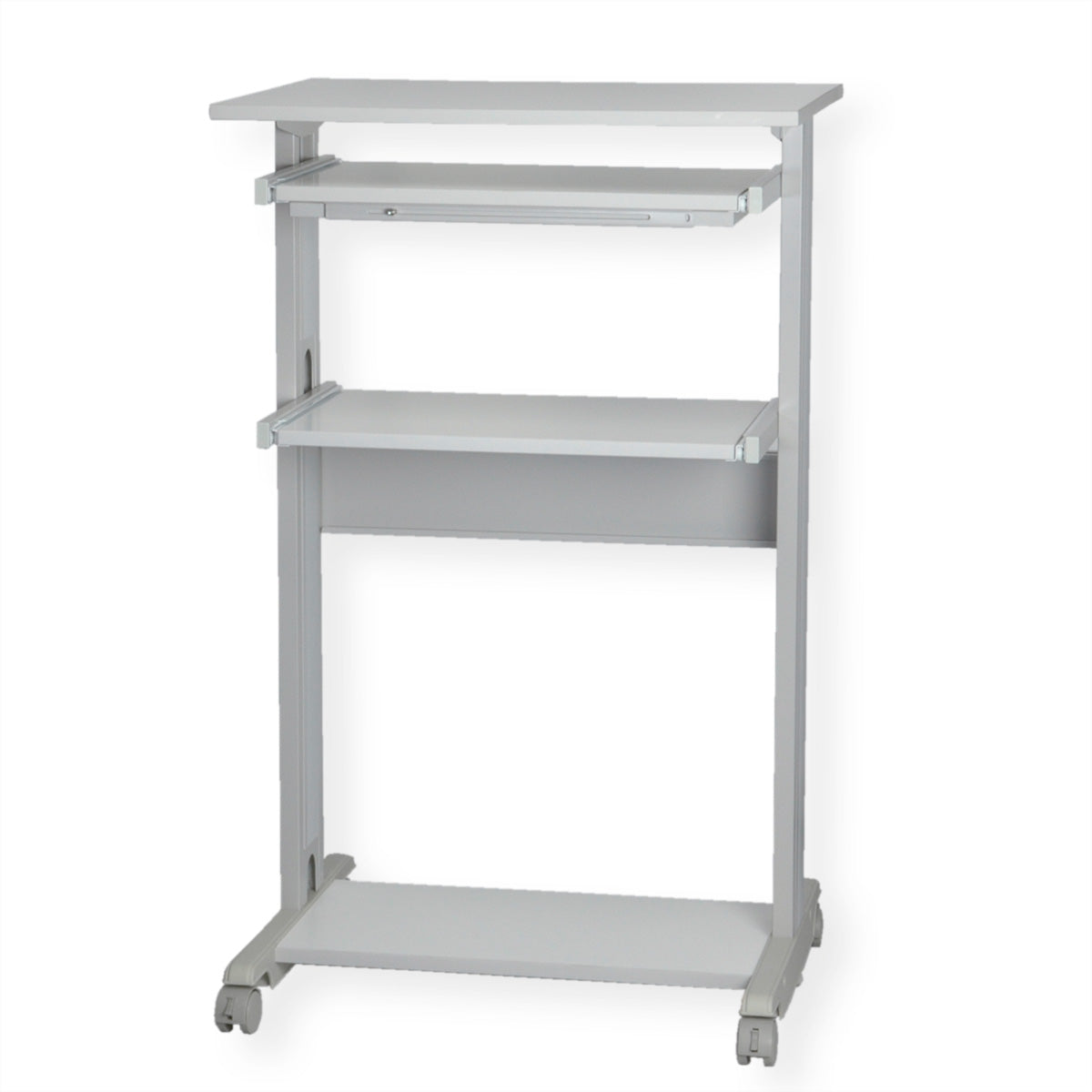 ROLINE Laptop-/Gerätewagen, 68 × 50 cm, lichtgrau/weiss, Kunststoff/Metall, Rollen (4, 2 feststellbar)