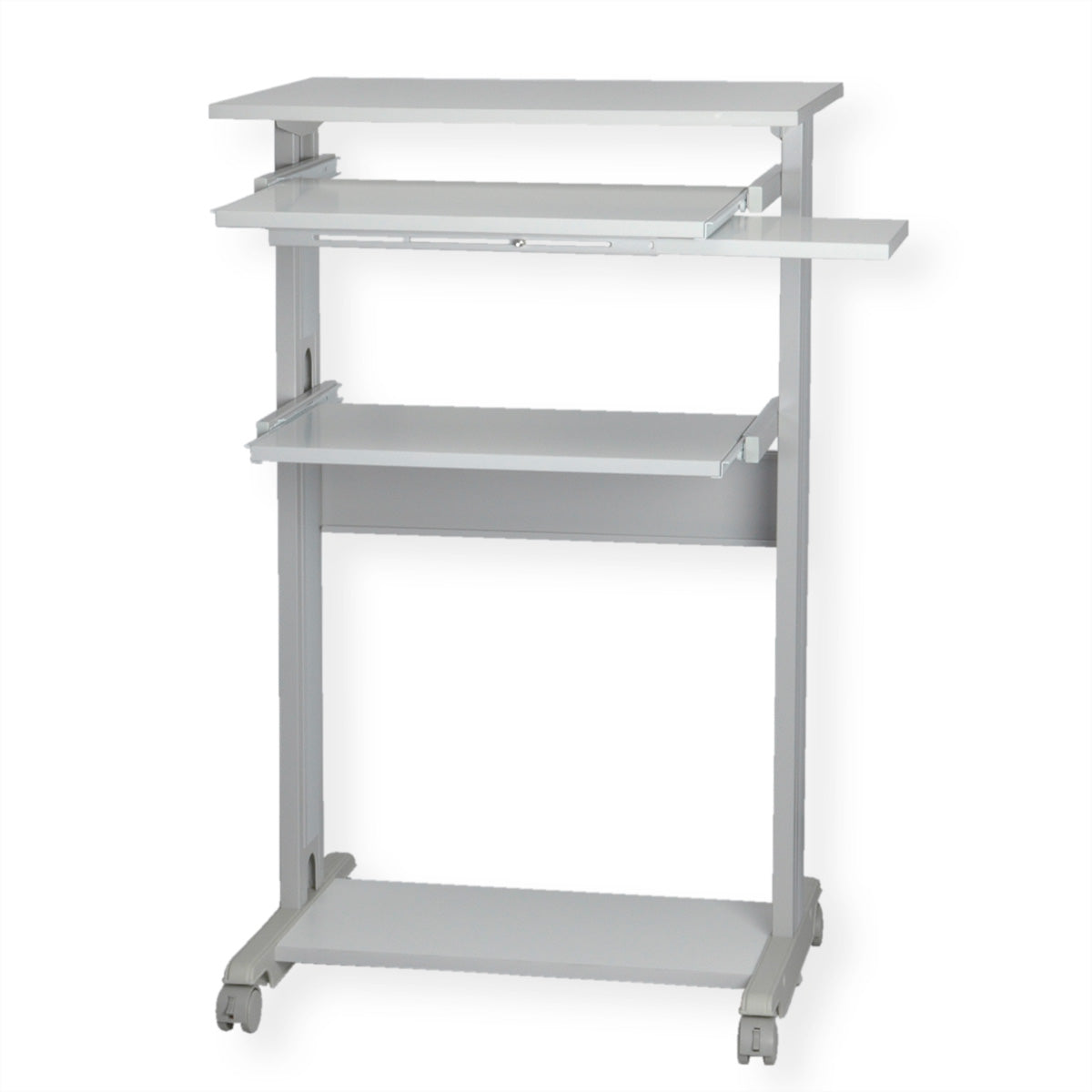 ROLINE Laptop-/Gerätewagen, 68 × 50 cm, lichtgrau/weiss, Kunststoff/Metall, Rollen (4, 2 feststellbar)
