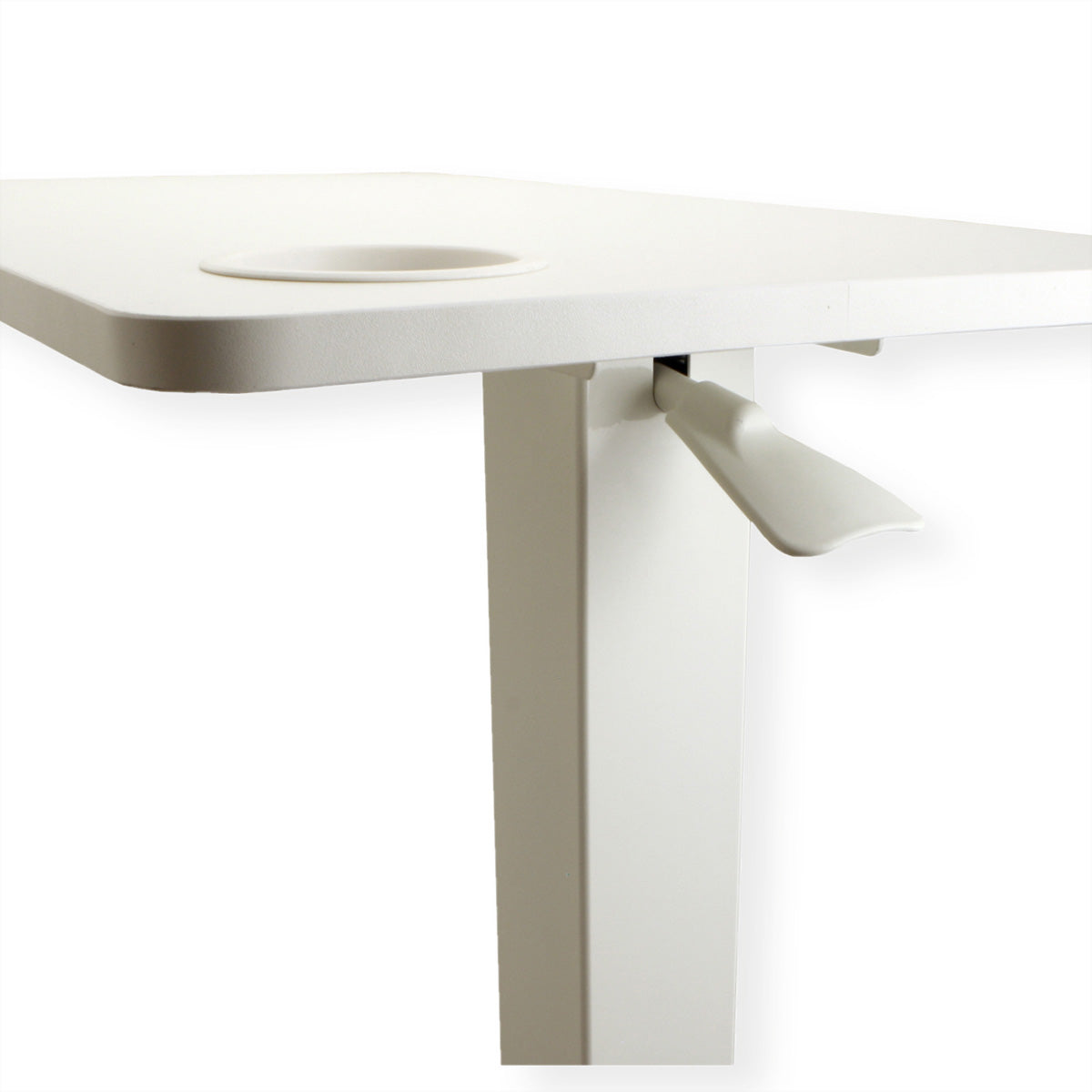 ROLINE Höhenverstellbarer Tisch, 70 × 40 cm, Gasfeder, 64–99 cm, 7 kg, Weiss