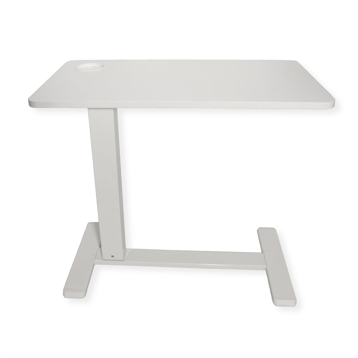 ROLINE Höhenverstellbarer Tisch, 70 × 40 cm, Gasfeder, 64–99 cm, 7 kg, Weiss