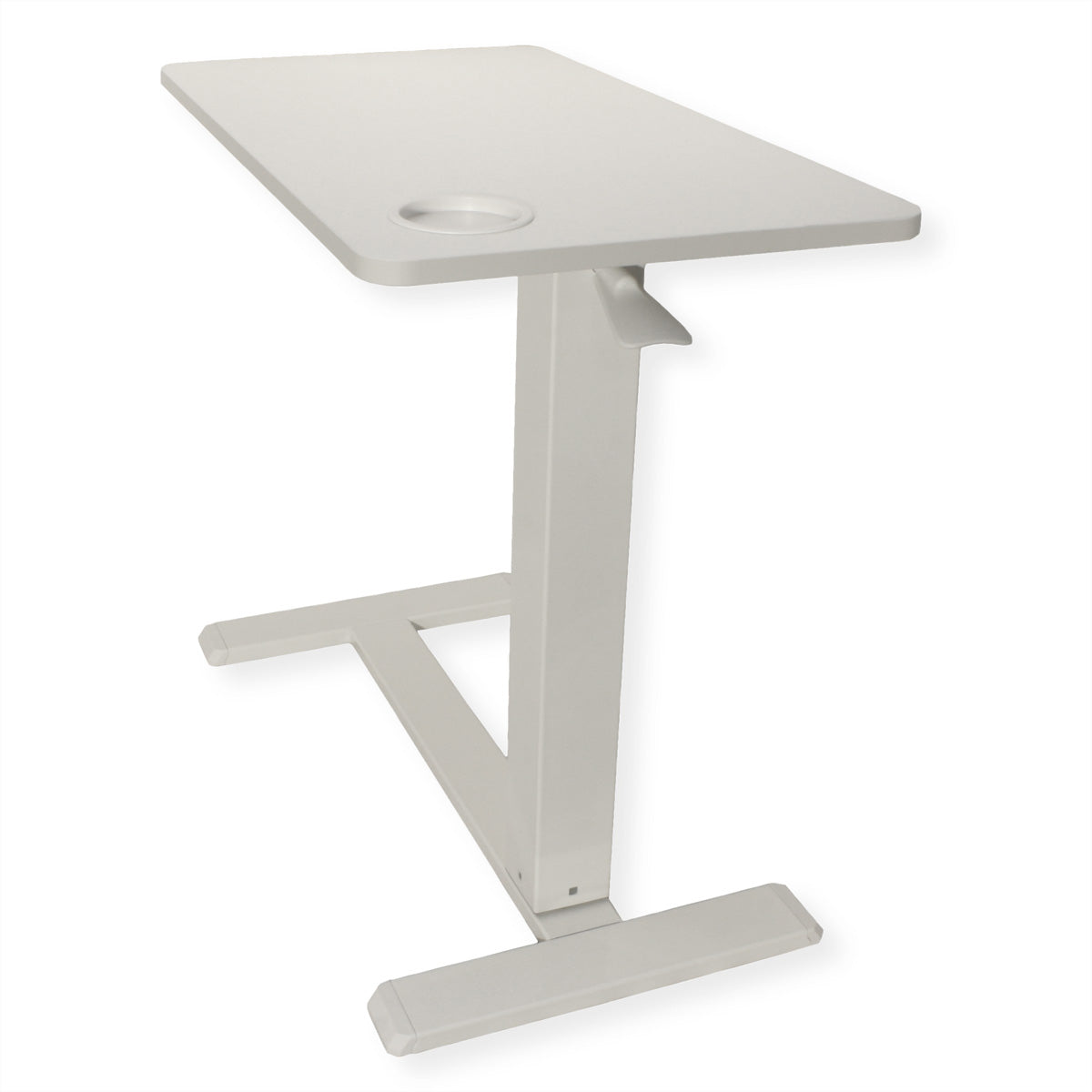 ROLINE Höhenverstellbarer Tisch, 70 × 40 cm, Gasfeder, 64–99 cm, 7 kg, Weiss