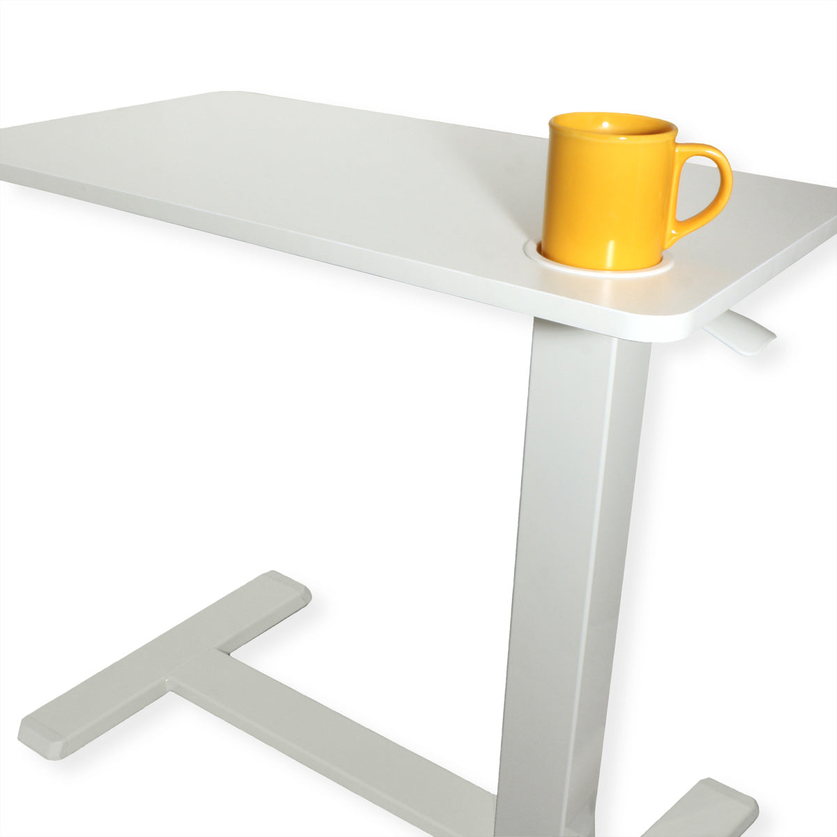 ROLINE Höhenverstellbarer Tisch, 70 × 40 cm, Gasfeder, 64–99 cm, 7 kg, Weiss