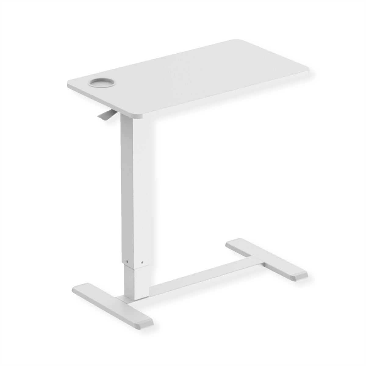 ROLINE Höhenverstellbarer Tisch, 70 × 40 cm, Gasfeder, 64–99 cm, 7 kg, Weiss