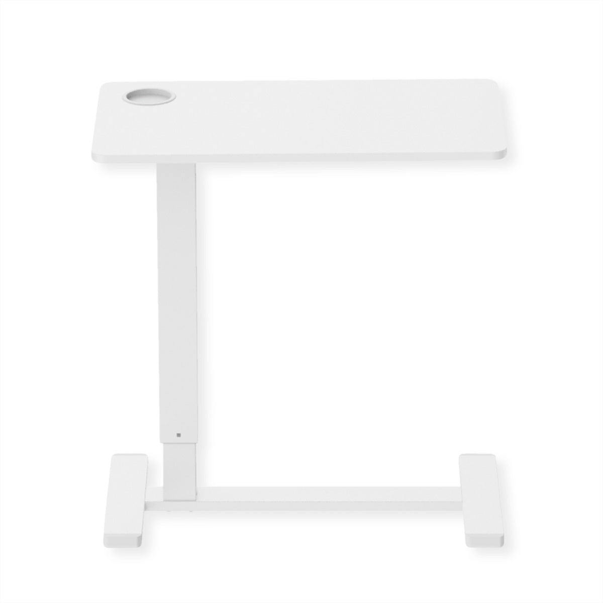 ROLINE Höhenverstellbarer Tisch, 70 × 40 cm, Gasfeder, 64–99 cm, 7 kg, Weiss