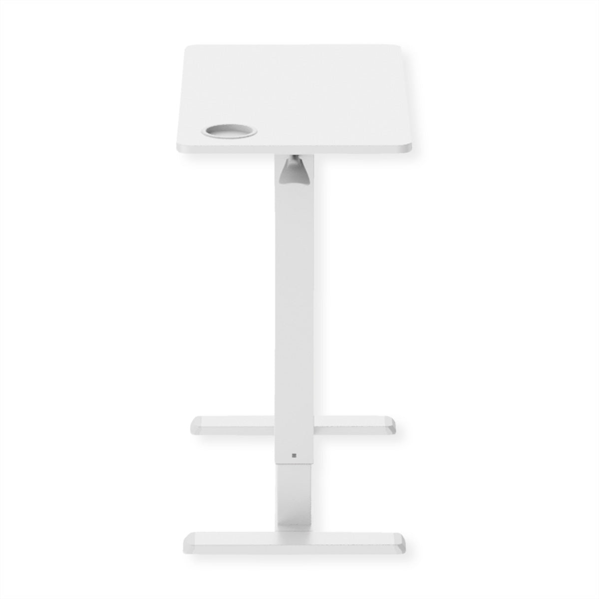 ROLINE Höhenverstellbarer Tisch, 70 × 40 cm, Gasfeder, 64–99 cm, 7 kg, Weiss
