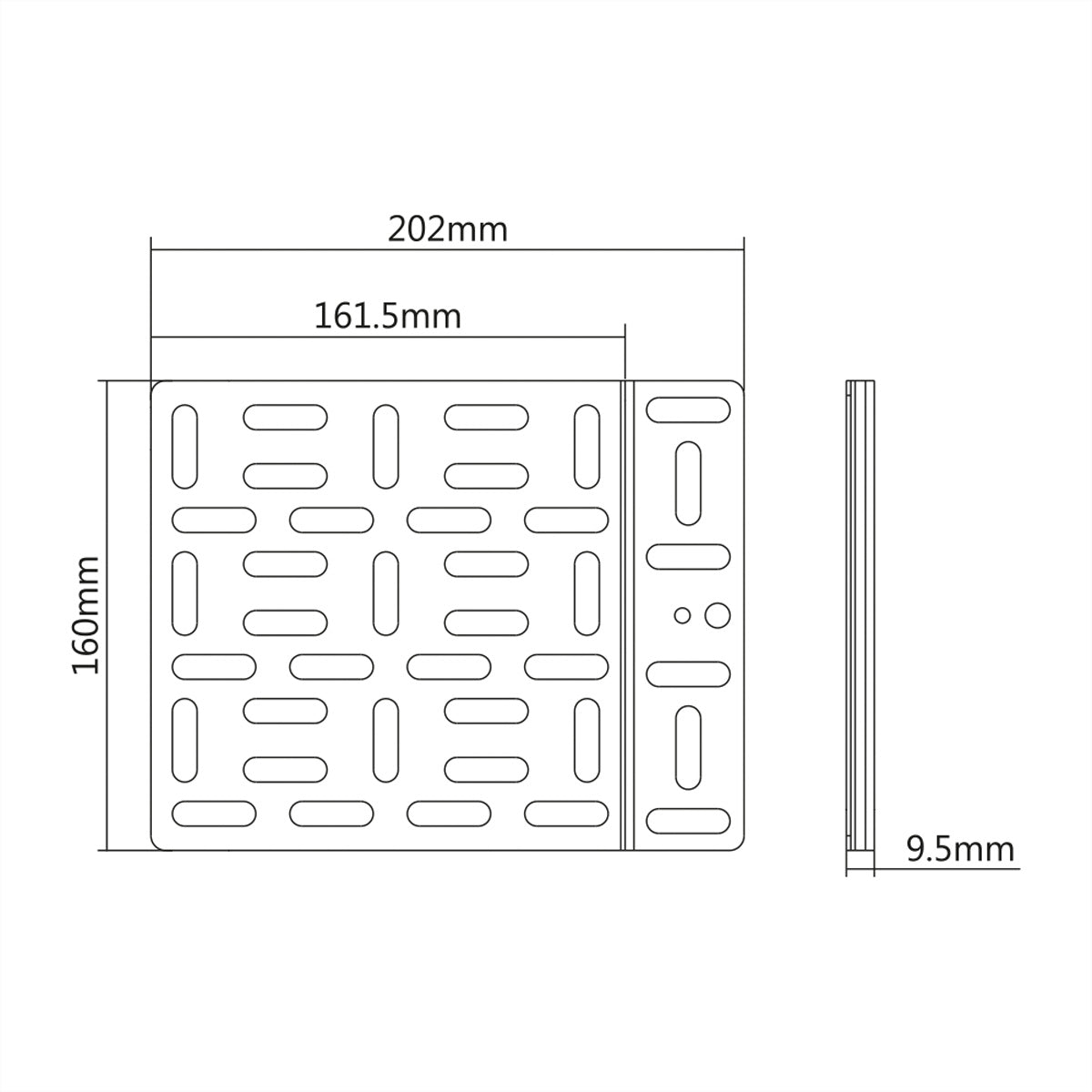 ROLINE Media-Player-Halterung (klein) – bis 1 kg – für VESA 75×75, 100×100 mm – Schwarz