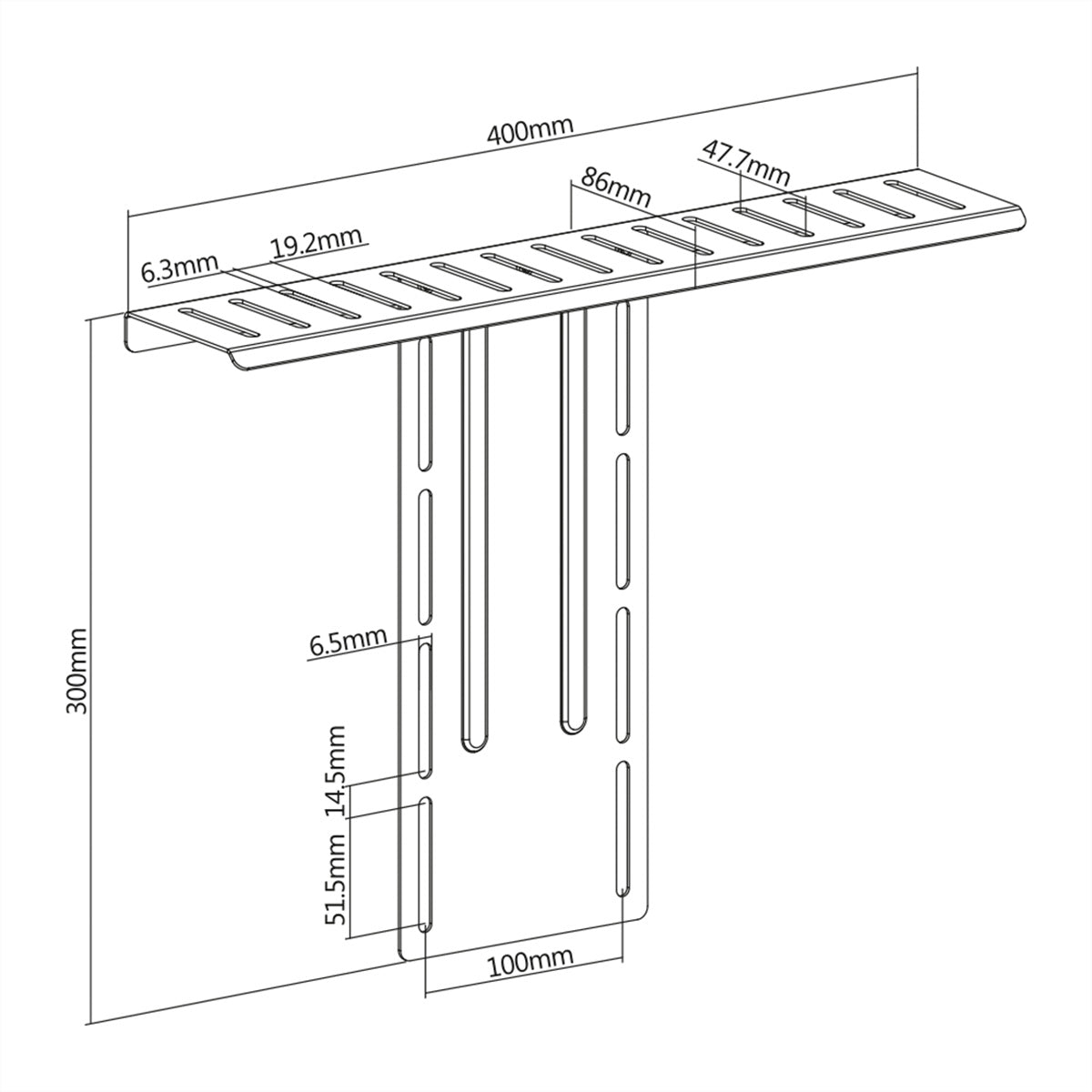 ROLINE All-in-one Geräteablage – VESA-Adapterplatte – 1 Monitor – bis 3 kg/Monitor – für VESA 100×100 mm