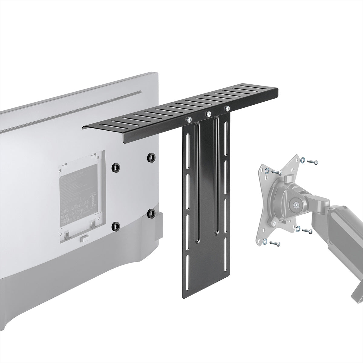 ROLINE All-in-one Geräteablage – VESA-Adapterplatte – 1 Monitor – bis 3 kg/Monitor – für VESA 100×100 mm