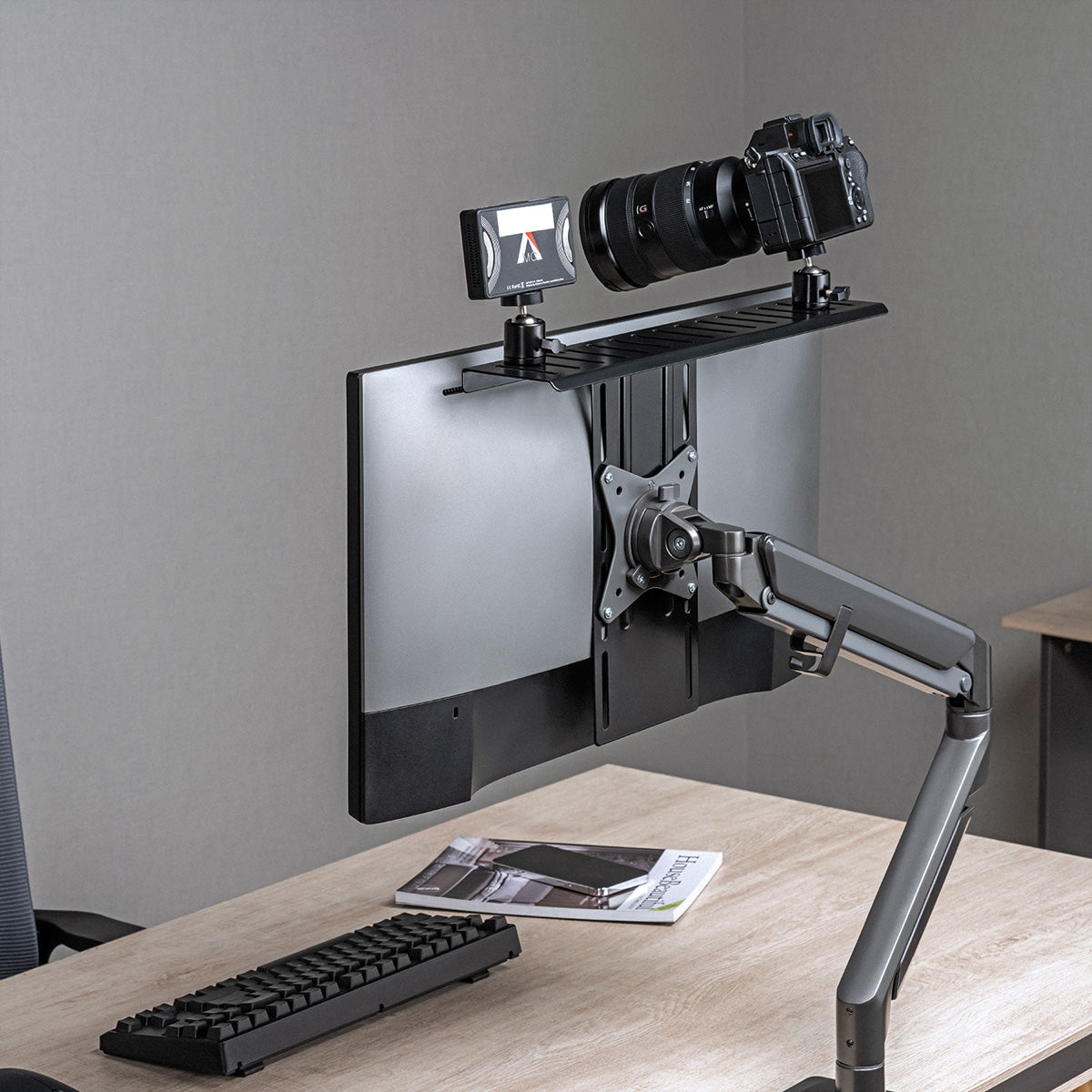 ROLINE All-in-one Geräteablage – VESA-Adapterplatte – 1 Monitor – bis 3 kg/Monitor – für VESA 100×100 mm