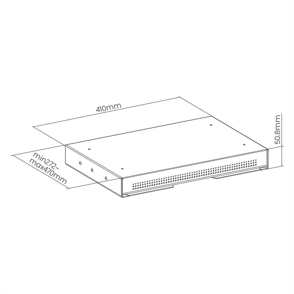ROLINE Schublade – für Tischplatten ab 18 mm, schwarz