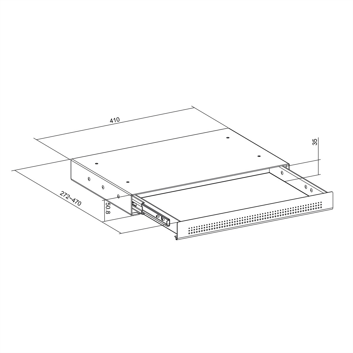 ROLINE Schublade – für Tischplatten ab 18 mm, schwarz