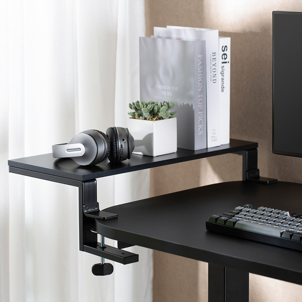 ROLINE Monitor-Tischständer – freistehend – bis 20 kg – höhenverstellbar – schwarz – für Monitore