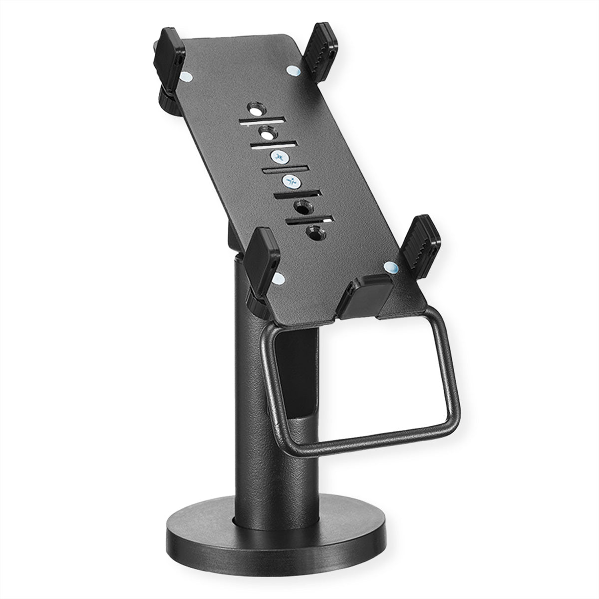 ROLINE POS-Halterung, Schraubbefestigung, 360°/±45°, für Geräte 70–110 mm Breite, bis 166 mm Länge, Schwarz