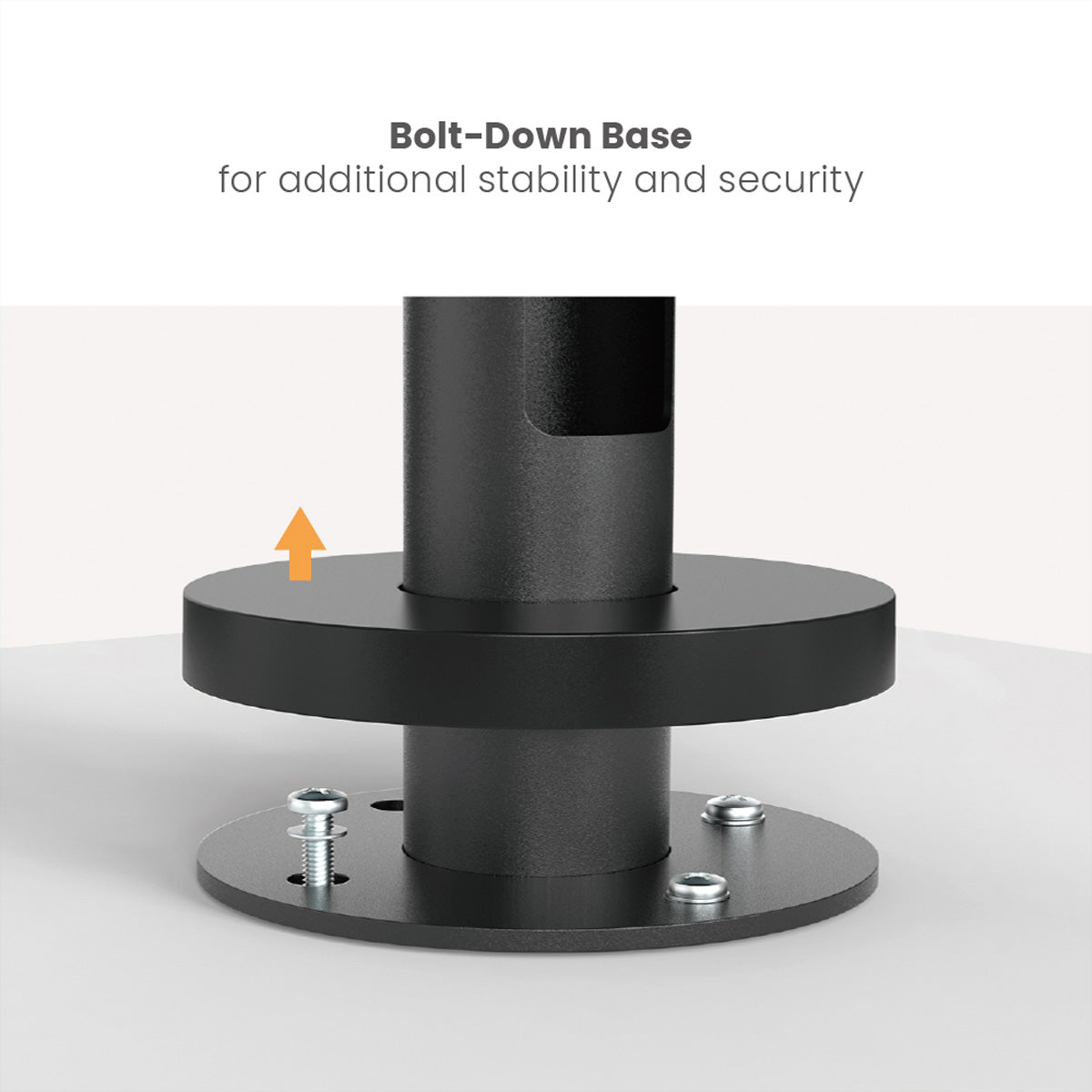 ROLINE POS-Halterung, Schraubbefestigung, 360°/±45°, für Geräte 70–110 mm Breite, bis 166 mm Länge, Schwarz