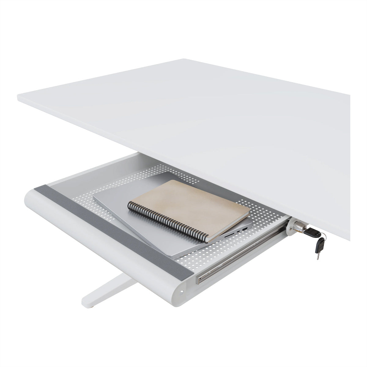Dataflex Schublade – für Laptops, Tablets, Smartphones, weiss