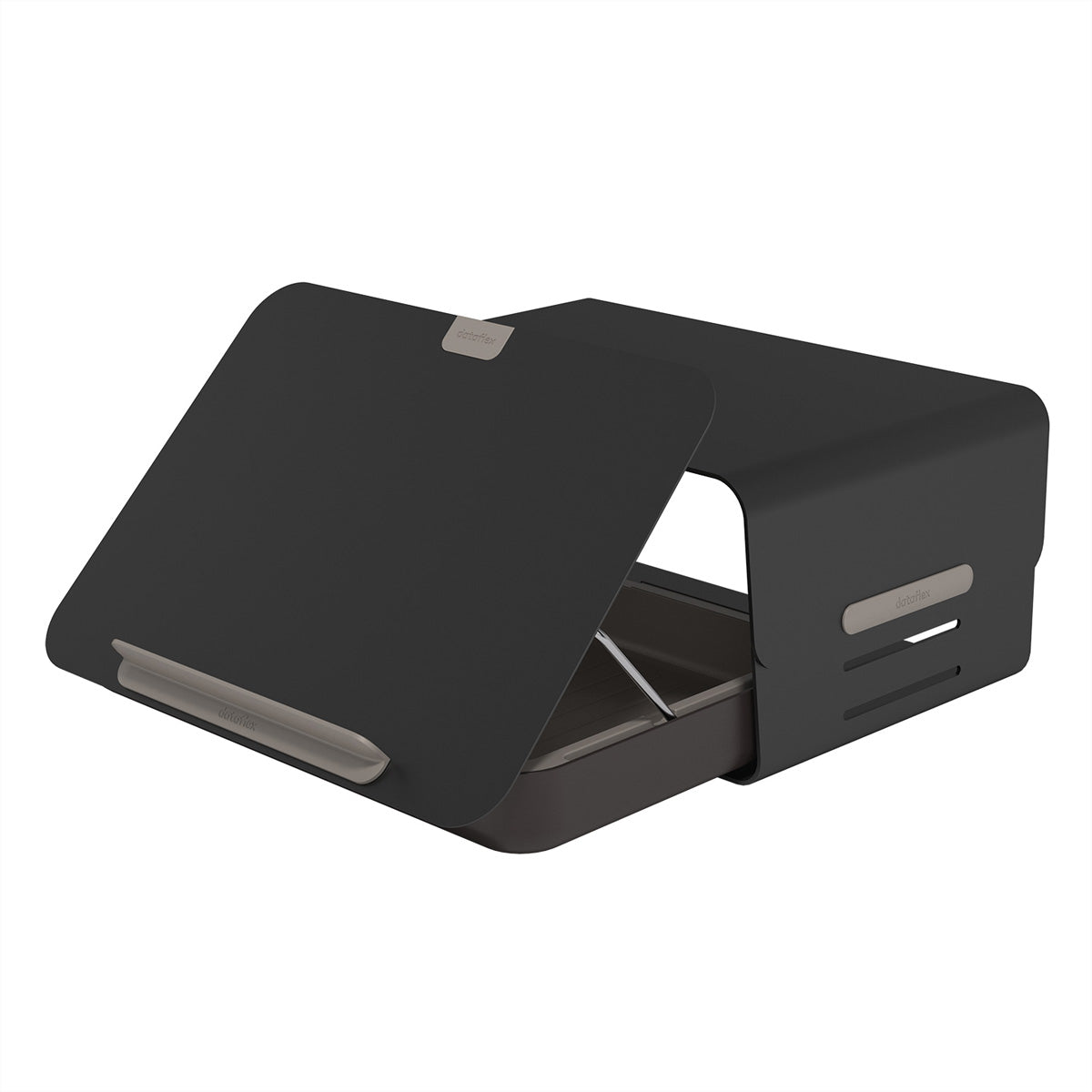 Dataflex Addit Bento Schreibtisch-Organizer-Set – schwarz, Toolbox, Monitorerhöhung, für Notebooks bis 15"