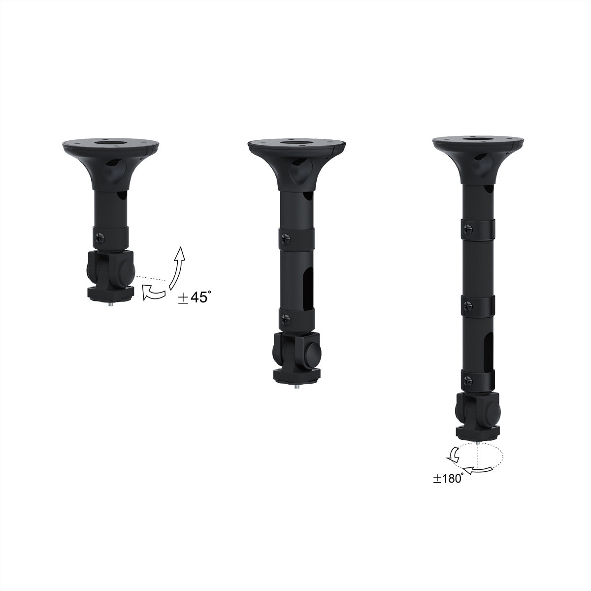 ROLINE Beamer-Deckenhalterung, H 20–40 cm, 3 kg, schwenk-/neigbar, schwarz
