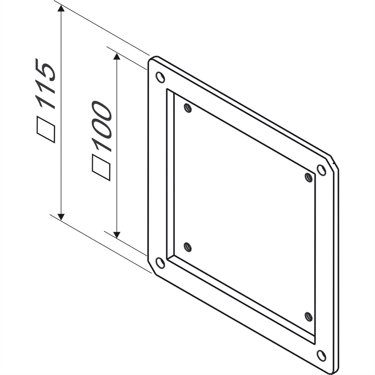 ROLINE VESA-Adapterplatte – VESA 75×75/100×100 mm – bis 32" – inkl. Befestigungsschrauben – Schwarz