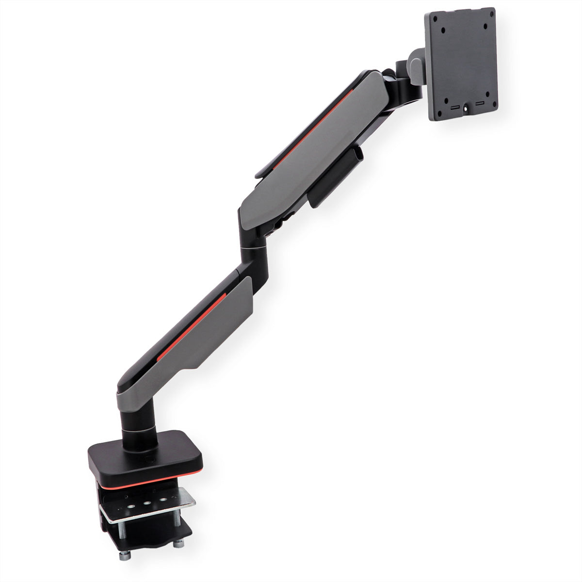 ROLINE Monitorarm Tischhalterung – Klemme/Durchführung – 1 Monitor – 17–49" – VESA 75×75/100×100 mm