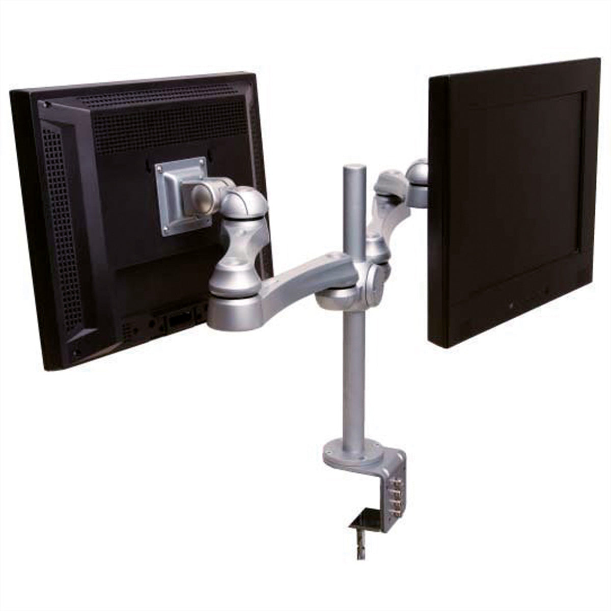 ROLINE Monitorarm Tischhalterung – 2 Monitore – VESA 75×75/100×100 mm – bis 8 kg/Monitor – Silber
