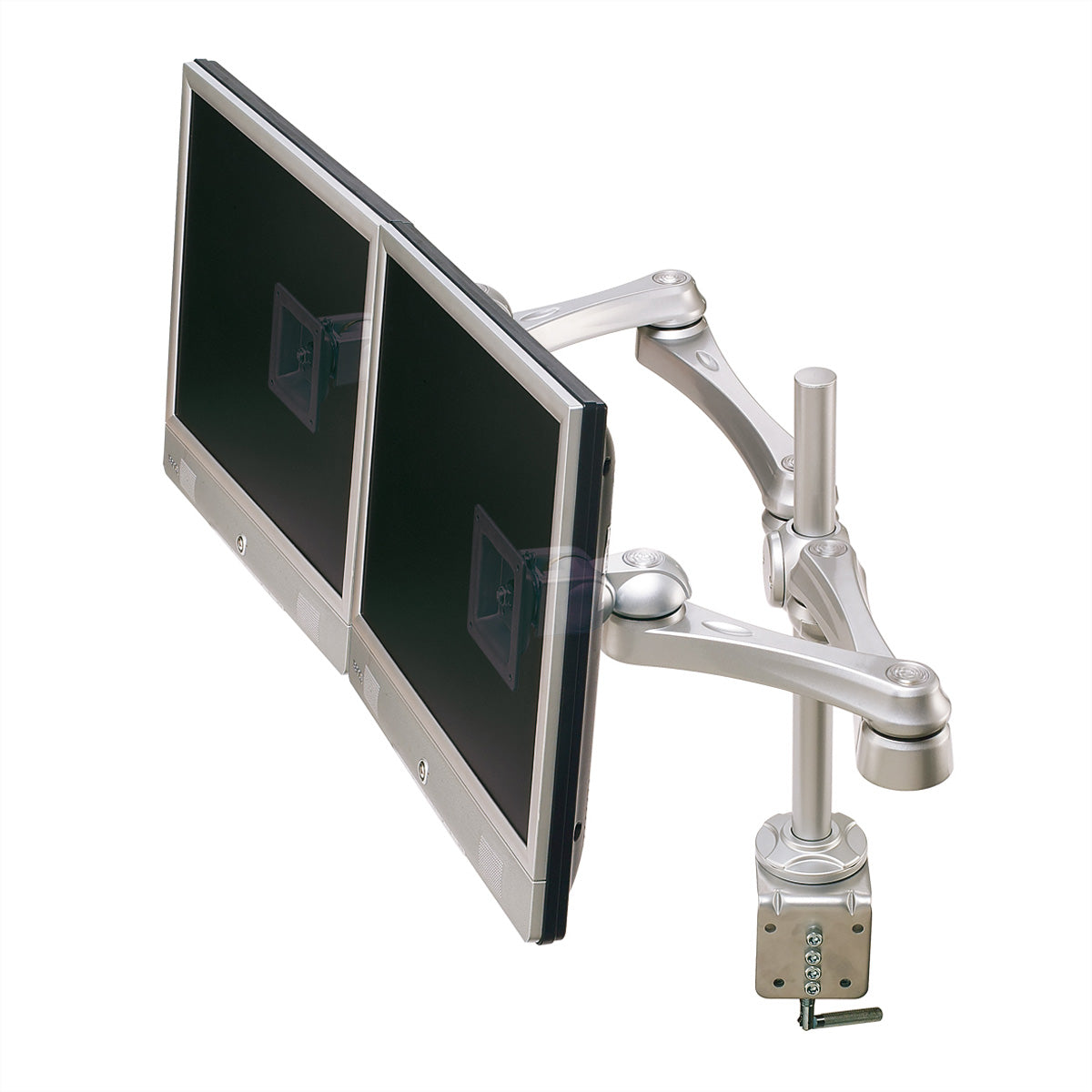 ROLINE Monitorarm Tischhalterung – 2 Monitore – VESA 75×75/100×100 mm – bis 8 kg/Monitor – Silber
