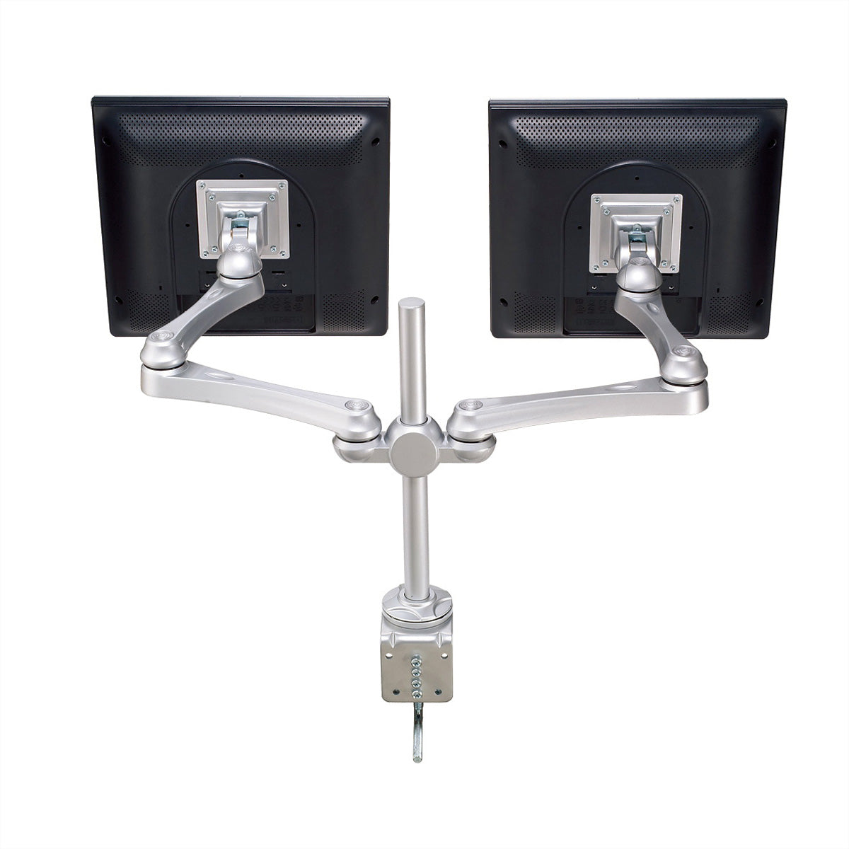 ROLINE Monitorarm Tischhalterung – 2 Monitore – VESA 75×75/100×100 mm – bis 8 kg/Monitor – Silber
