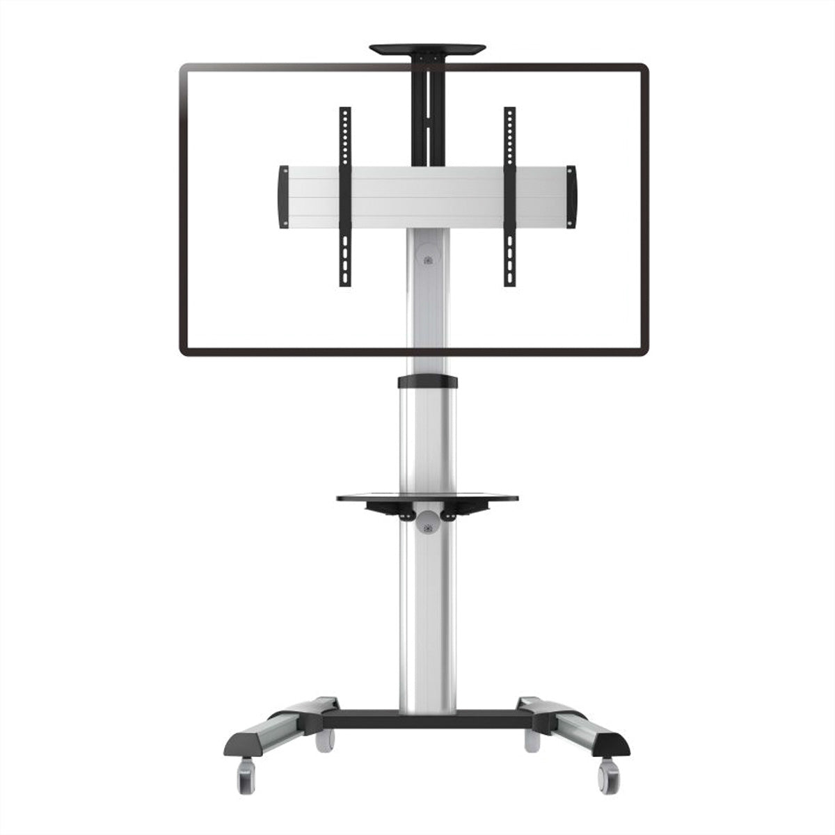 ROLINE TV-Wagen – 37–70" – VESA 200×200–600×400 – bis 50 kg, Höhenverstellbar, mit Rollen – Silber