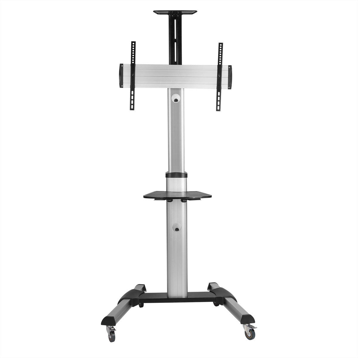 ROLINE TV-Wagen – 37–70" – VESA 200×200–600×400 – bis 50 kg, Höhenverstellbar, mit Rollen – Silber