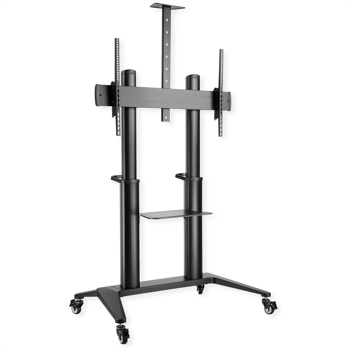 ROLINE TV-Wagen – 70–120" – VESA 200×200–1000×600 – bis 140 kg, Höhenverstellbar, mit Rollen – Schwarz