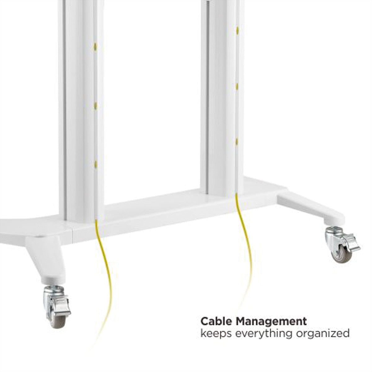 ROLINE TV-Wagen – 70–120" – VESA 200×200–1000×600 – bis 140 kg, Höhenverstellbar, mit Rollen – Schwarz