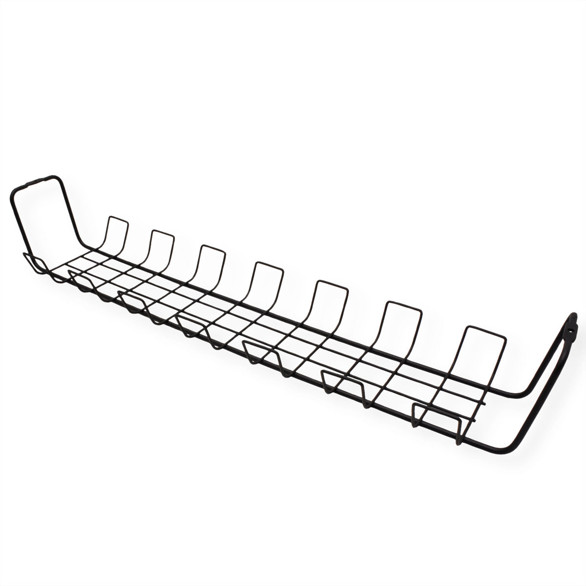 ROLINE Untertisch-Kabelwanne – 600 × 132 × 99 mm – Schwarz, Untertischmontage, 2 Stk.
